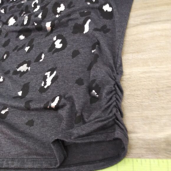 Agenda Shirt Womens Large Black Short Sleeve Scrunchy Side Pullover Blouse Top - Picture 5 of 6